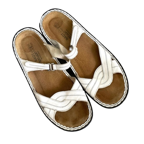 NAOT Leather Velcro Strap Sandals White 40 - Picture 2 of 12